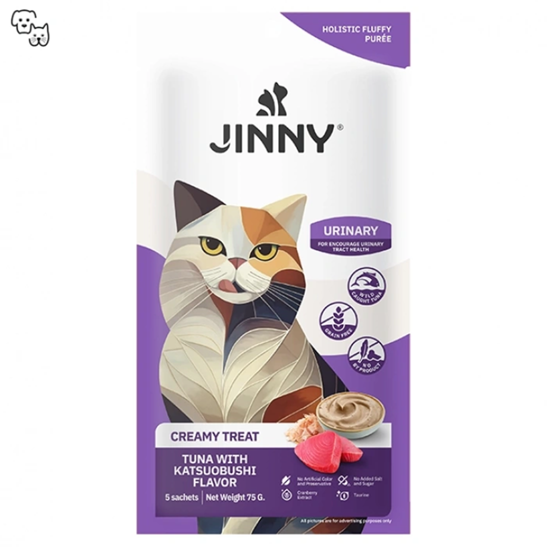 JINNY CREAMY SIVI KEDİ ÖDÜLÜ KATSUOBUSHİLİ TON BALIĞI 5x15 GR 5'Lİ*12