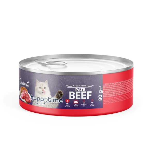 HAPPY TİME SIĞIR ETLİ EZME YETİŞKİN KEDİ KON.80GR*24