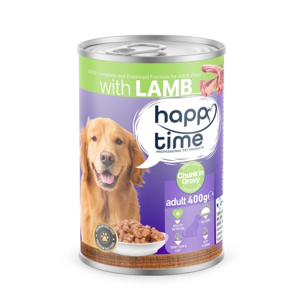 HAPPY TİME YETİŞKİN KÖPEK KUZULU KONSERVE 400GR*12